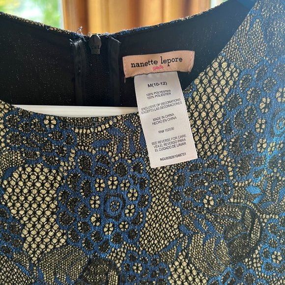 Elegant Black and Gold Kids Dress - Picture 2 of 3